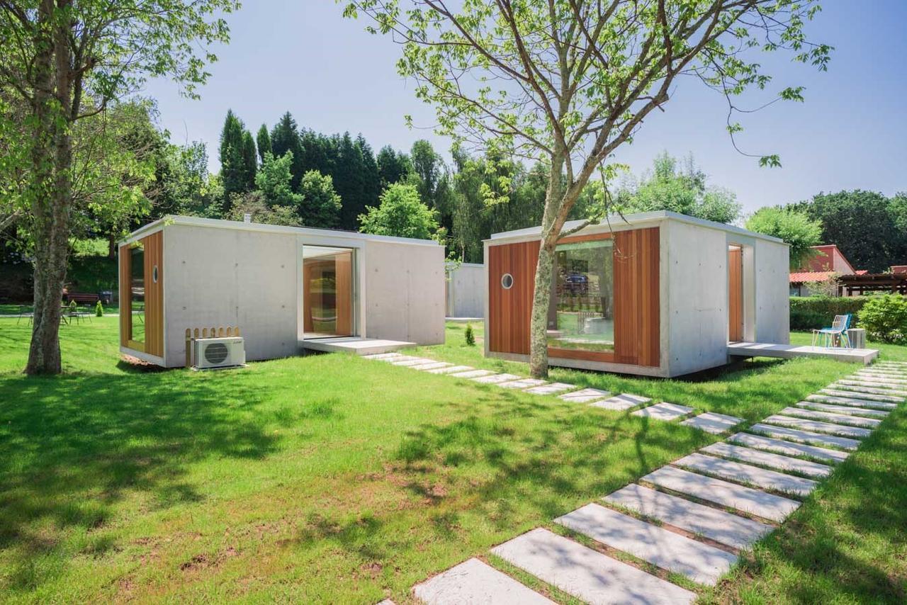 Bungalow Camping Los Manzanos Santa Cruz de Oleiros Dış mekan fotoğraf